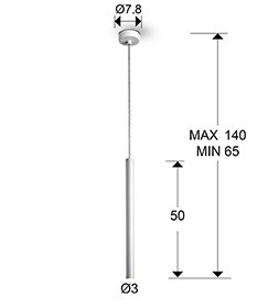 Светильник подвесной LED SCHULLER VARAS WHITE 373075 d80 h650/1400