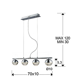 Светильник подвесной LED SCHULLER FLAVIA 625211 700x100 h300/1200