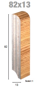 Плинтус Rivestwood-BC 82х13мм,2,4м, шпон.орех даниела 181/082х13/8