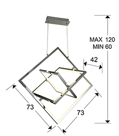 Светильник подвесной LED SCHULLER CUADROS 495872 730x730x420