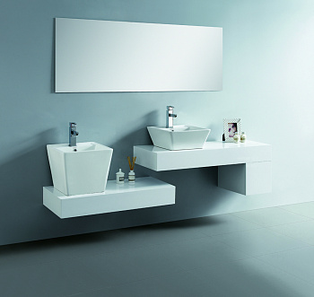 Раковина накладная с переливом BATHCO GENOVA A 4058 белый 420x420x170