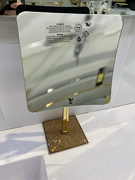 Зеркало косметическое увеличительное настольное 5X WINDISCH 99527O золото 200x200 h350/450