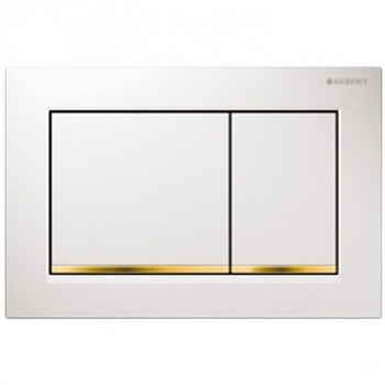 Кнопка смывная GEBERIT SIGMA 30 115.883.KK.1 белый/золото