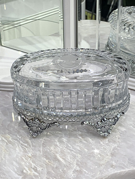 Баночка настольная IL PARALUME MARINA SET CAMEO BA214/CR/TR хром h100 l200X150