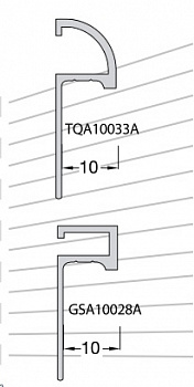 Основа П-обр. для Плинтуса (40x10мм) Duallwood-P 10мм,2,7м, алюм. серебро GSA10028A