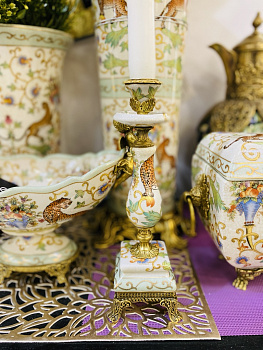 Подсвечник фарфор белый Casaentera 7х7х23 см CE04-31G2689/E648HC/HX1944