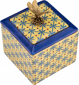 Шкатулка со стрекозой 9х9х12см Casaentera CE04-B841/HY2204