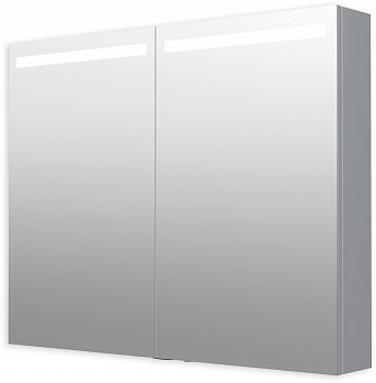Шкафчик зеркальный подвесной с подсветкой INTEDOOR D ZS 90 900x140x720 LED GREY WOOD серое дерево