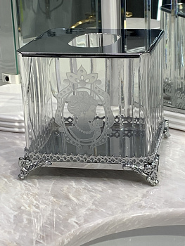Баночка настольная IL PARALUME MARINA SET CAMEO BA215/CR/TR хром h150 l160X160