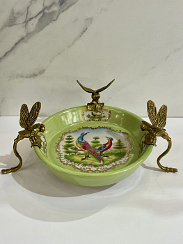 Чаша декоративная фарфор зеленый Casaentera 22х22х8 см CE04-31G2411/C914HC/HLG0752