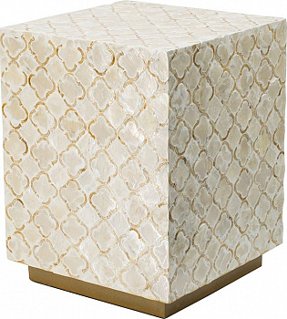 Столик акцентный из раковин устриц 35x35x45см Casaentera CE04-46961