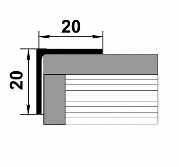 Уголок алюм.  20*20*1,5мм L=2.7м дуб беленый Уп 06-27.2700.54087