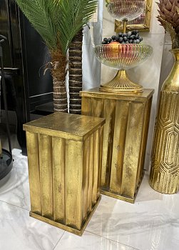Столик-подставка набор 2 шт металл золото Casaentera 29х29х50; 24х24х40см CE04-57-465
