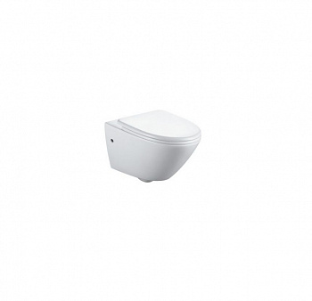 Унитаз подвесной безободковый с сиденьем микролифт BATHCO CASCAIS 4552 белый 525x358x360