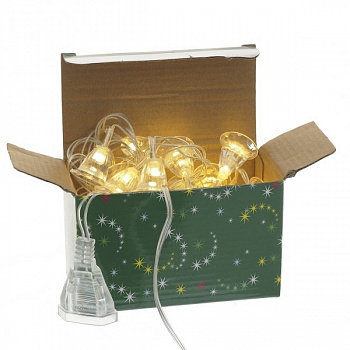 Электрогирлянда "Колокольчик", L4 м, (20 теп белых LED, 2W, IP20)