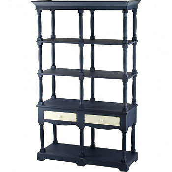 Шкаф для книг дерево синий Casaentera 130х50х207 см CE04-88634-BLUE