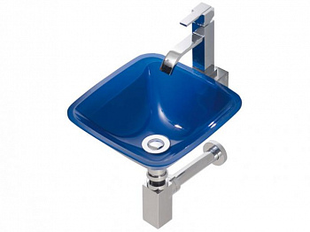 Раковина накладная BATHCO RS 3013AZ голубой 300x300x120