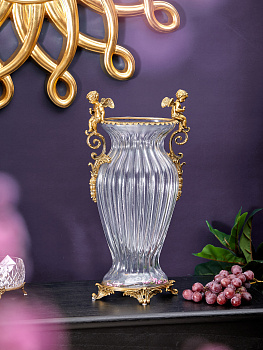 Ваза с ангелами 27х19х53см Casaentera CE04-HGL321/1/GLASS