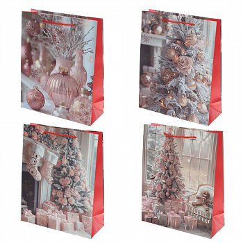 Пакет подарочный, L26 W10 H32, 4в.