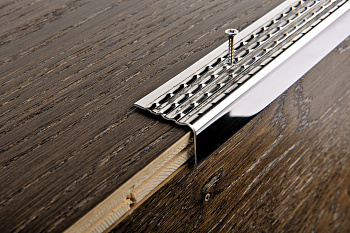 Профиль PROWALK ACC нерж.сталь перфорир. с отв. 30*10, 2,7м PWKAC3010F
