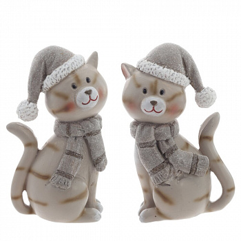 Фигурка декоративная "Кошка", L5 W4 H9 см, 2в.