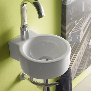 Раковина подвесная c полотенцедержателем BATHCO SHERRY 4905 белый 280x335x110
