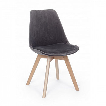 Стул BIZZOTTO AIDA DARK GREY VELVET 0733151 485a - 565b - 855h - 465h1