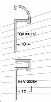 Основа П-обр. для Плинтуса (40x10мм) Duallwood-P 10мм,2,7м, алюм. серебро GSQA10031A
