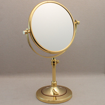 Зеркало косметическое увеличительное настольное 3X WINDISCH 99542O золото d185 h360/410