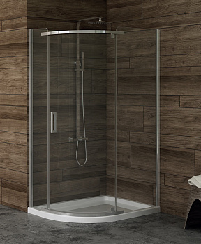Ограждение душевое угловое с распашной дверью NEW TRENDY NEW KOMFORT K-0439 хром 1000x800x1950