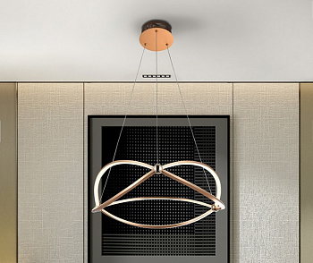 Светильник подвесной LED SCHULLER OCELLIS ROSE GOLD 757232 d570 h450/1250
