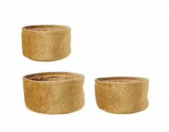Корзина набор 3 шт BIZZOTTO AVERILL ROUND OCHRE 0219052 d180х100h; d220х110h; d250х120h