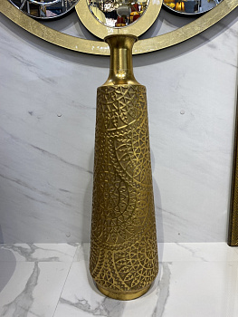 Ваза напольная для сухоцветов Алжир металл золото Casaentera 22x22x71см CE04-57-109