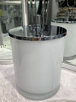 Бачок для мусора с крышкой WINDISCH FASHION 89402BCR белый/хром d180 h255