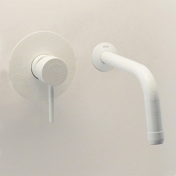 Смеситель для раковины настенный встроенный DANIEL SUVI DECORA SPIRAL SENCE S20622YC14 белый/декор
