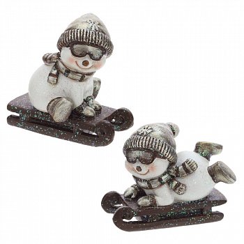 Фигурка декоративная "Снеговик", 2в., L9 W5,5 H8,5