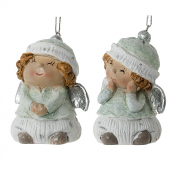 Фигурка декоративная подвесная "Ангел", 2в., L5,5 W4 H6,5