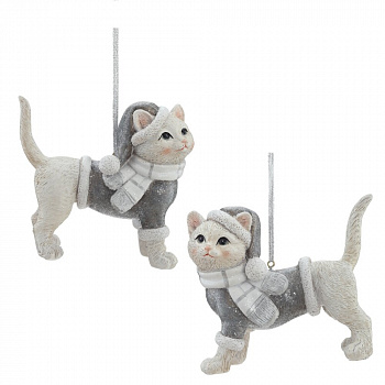 Фигурка декоративная подвесная "Кошка", 2в., L11 W4 H10