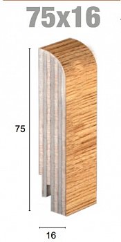 Плинтус Promonwood 75x16мм,2,4м, ламинир.танг. орех натур. 500P075x16/3