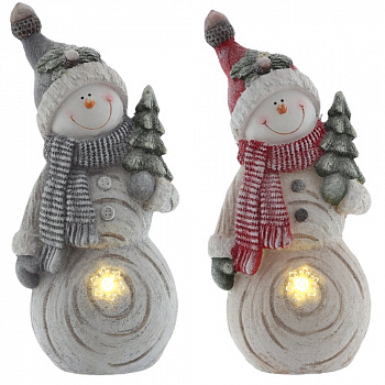 Фигурка декоративная "Снеговик" с подсветкой (АААх3, н/п), L24 W15 H53 см, 2в.
