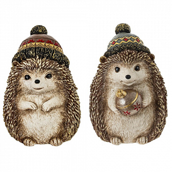 Фигурка декоративная "Ёжик", L12,5 W12 H17,5, 2в.