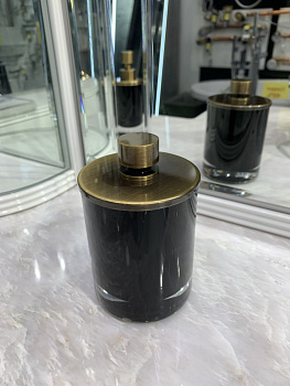Баночка для ватных шариков с крышкой настольная WINDISCH FASHION 88165NOW черный/бронза 80x120