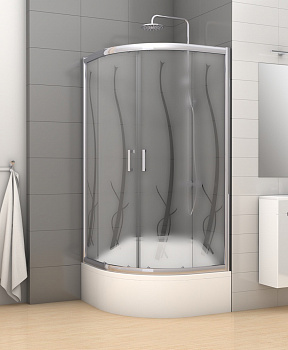 Ограждение душевое угловое с раздвижными дверями NEW TRENDY VARIA 2D K-0132 хром 900x900x1650