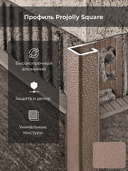 Профиль PROJOLLY SQUARE H=12,5мм алюм.окраш.тосканский бежевый L 2.7 м PJQSA 125-05TU