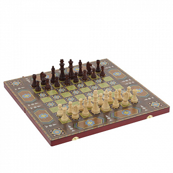 Игра настольная 3 в 1 (нарды, шахматы, шашки), L49 W24,5 H5 см
