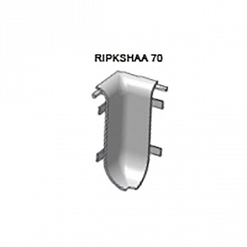 Угол внутр. PROSKIRTING SHELL 70 окраш.пластик анод.серебро RIPKSHAA70