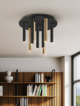 Светильник потолочный LED SCHULLER VARAS GOLD/BLACK 374088 d420х350h