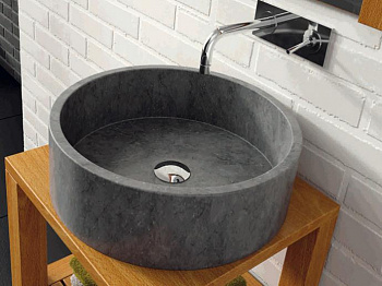 Раковина накладная BATHCO BALI 00304 чёрный d420x130