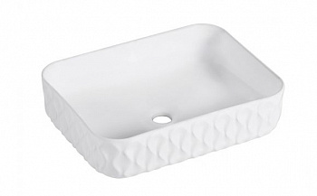 Раковина накладная без перелива BATHCO SEND WAVES 50 4169 белый матовый 500x385x165 												