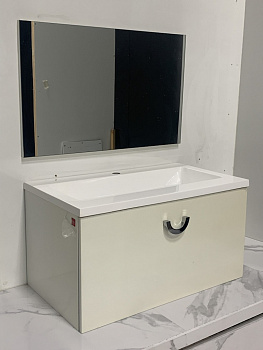 Комплект раковина с тумбой с зеркалом BATH AND KITCHEN PALERMO 10028BL белый 800x450x400/500x800